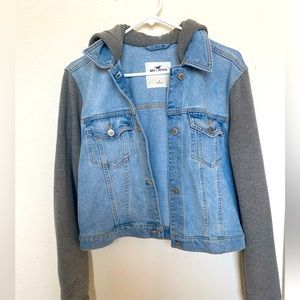 CROP DENIM HOODIE JACKET